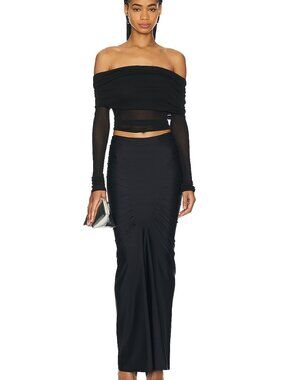 NWT REVOLVE Gauge 81 Melia Long Skirt in Black Size 34/2 US